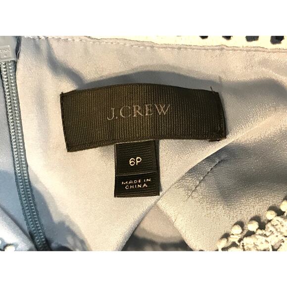 J. Crew Daisy Lace Bell Sleeve Sheath Dress 6 Petite Light Blue Easter - Picture 9 of 11